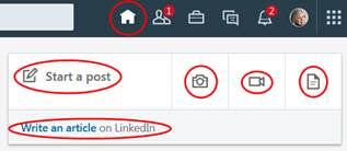 LinkedIn Profile Homepage Status Update