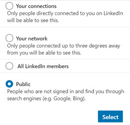 Making your LinkedIn profile public