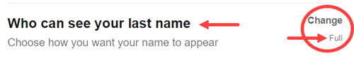 Making your full name visible