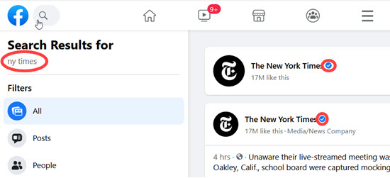 NY Times Facebook Page